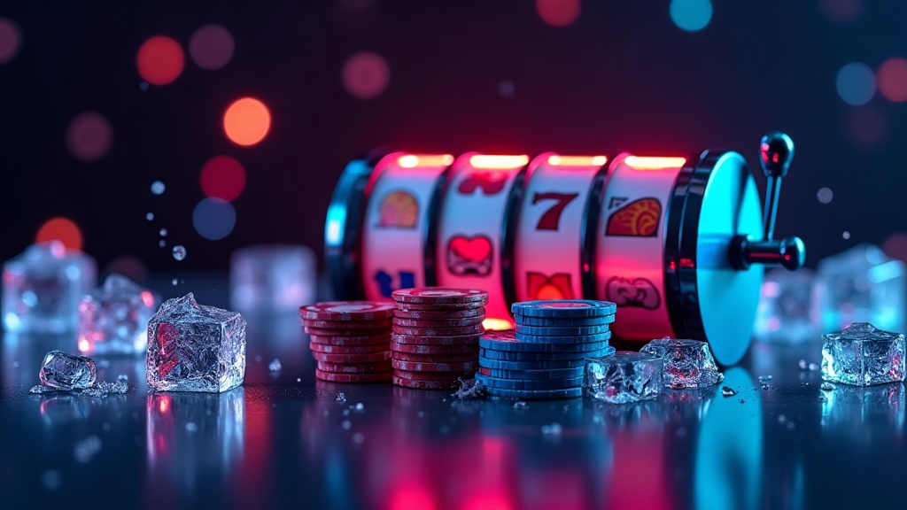 Игровой зал Vodka Casino — неоновая подсветка и ретро-футуристический стиль